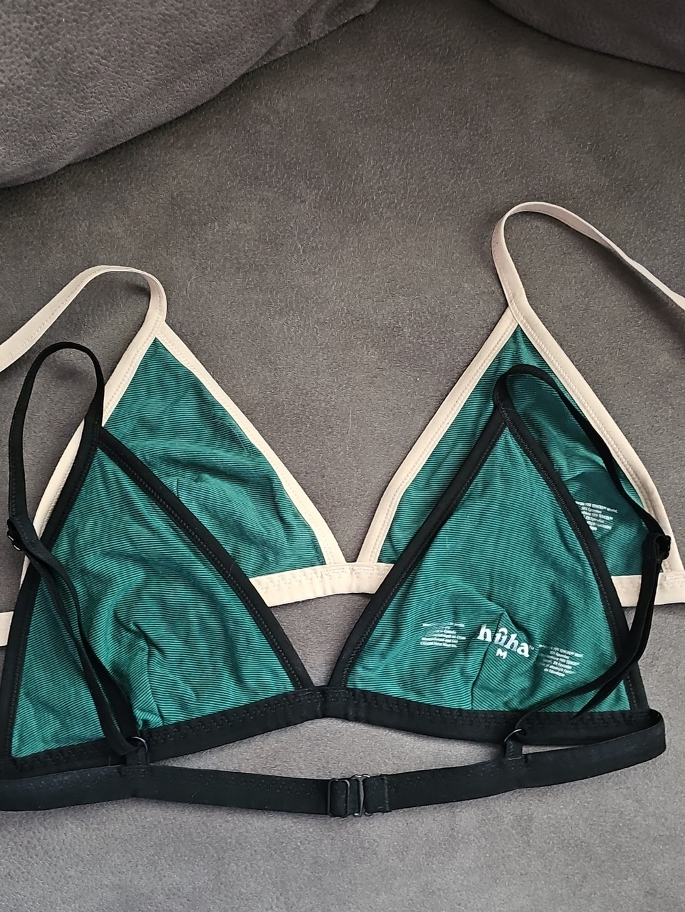 NEW Size M Womens HUHA Triangle Bralette - Black & Cream - Picture 7 of 9